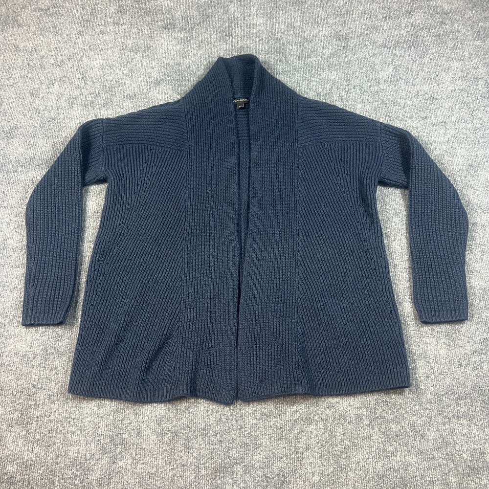 Banana Republic Cardigan Sweater Womens Extra Small Navy Blue Open Front Ribbed